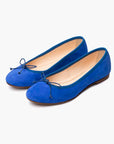 Livia Suede Leather Ballet Flat Shoes - Cobalt Blue