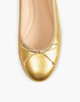 Livia Leather Ballet Flat Shoes - Gold